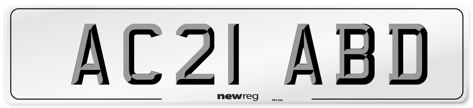 AC21 ABD Number Plate from New Reg